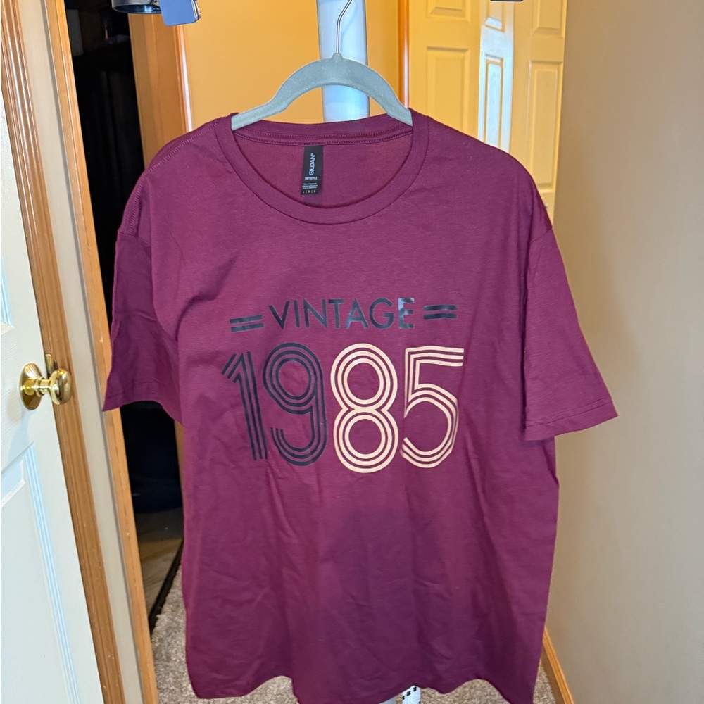 * “Vintage 1985” Maroon T-Shirt - NWOT - L